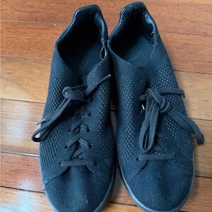 adidas Originals Stan Smith Black Knit Lace-Up Sneakers